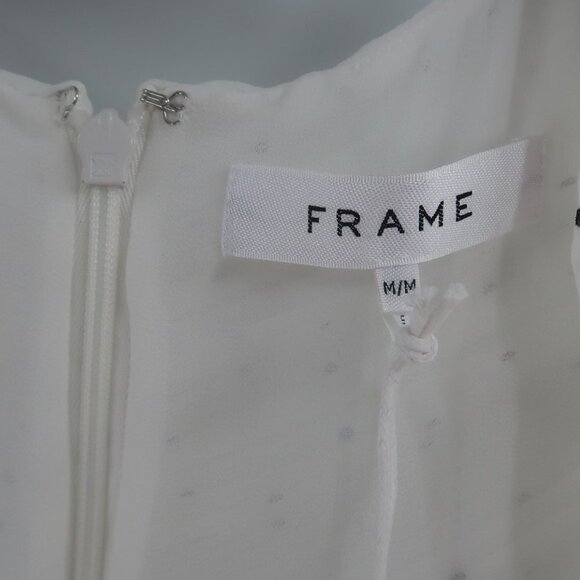 Frame Gathered Keyhole Tie-Neck Dress Size Medium NWT - Picture 3 of 12